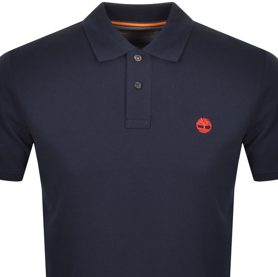 Alternative Image for ProductTimberland Logo Short Sleeved Polo T Shirt Navy2